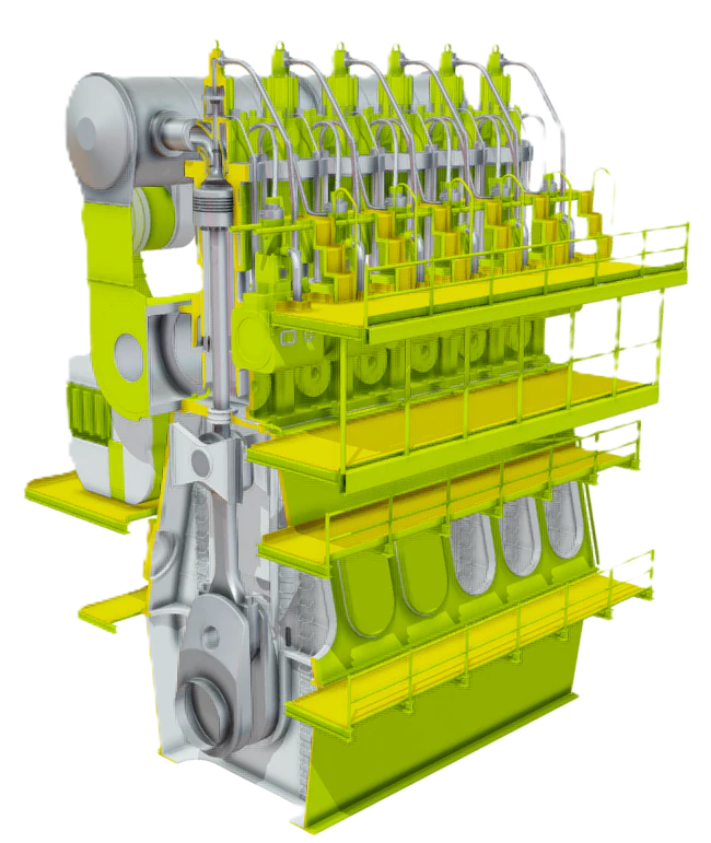 Two-stroke marine diesel engine model for marine engineering courses